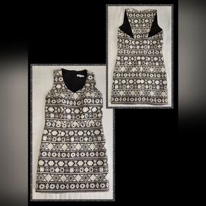 Jade Melody Tam Sleeveless Black and Gold Dress sz XS